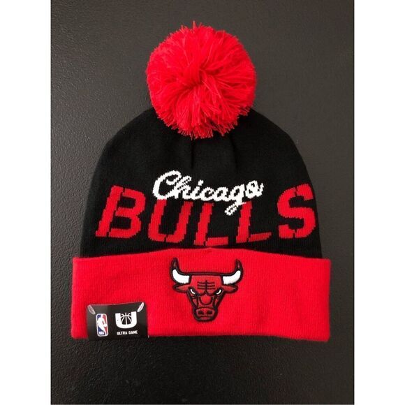 NBA Chicago Bulls Knit Pom Cuff Beanie One Size - Picture 1 of 5